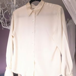 Vintage 100% Silk Collar Blouse
